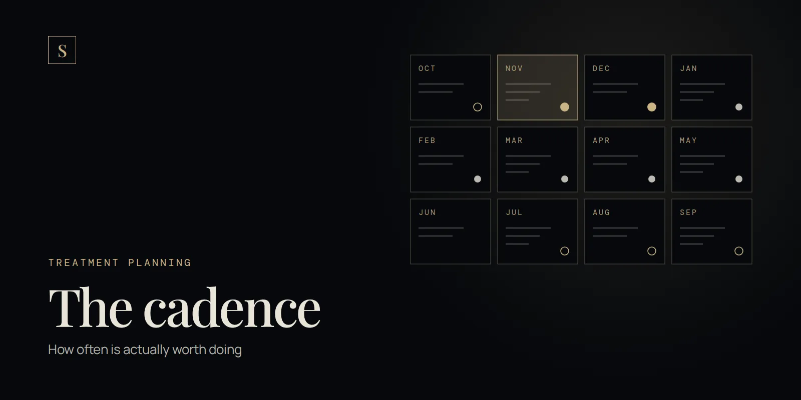 Treatment cadence calendar graphic