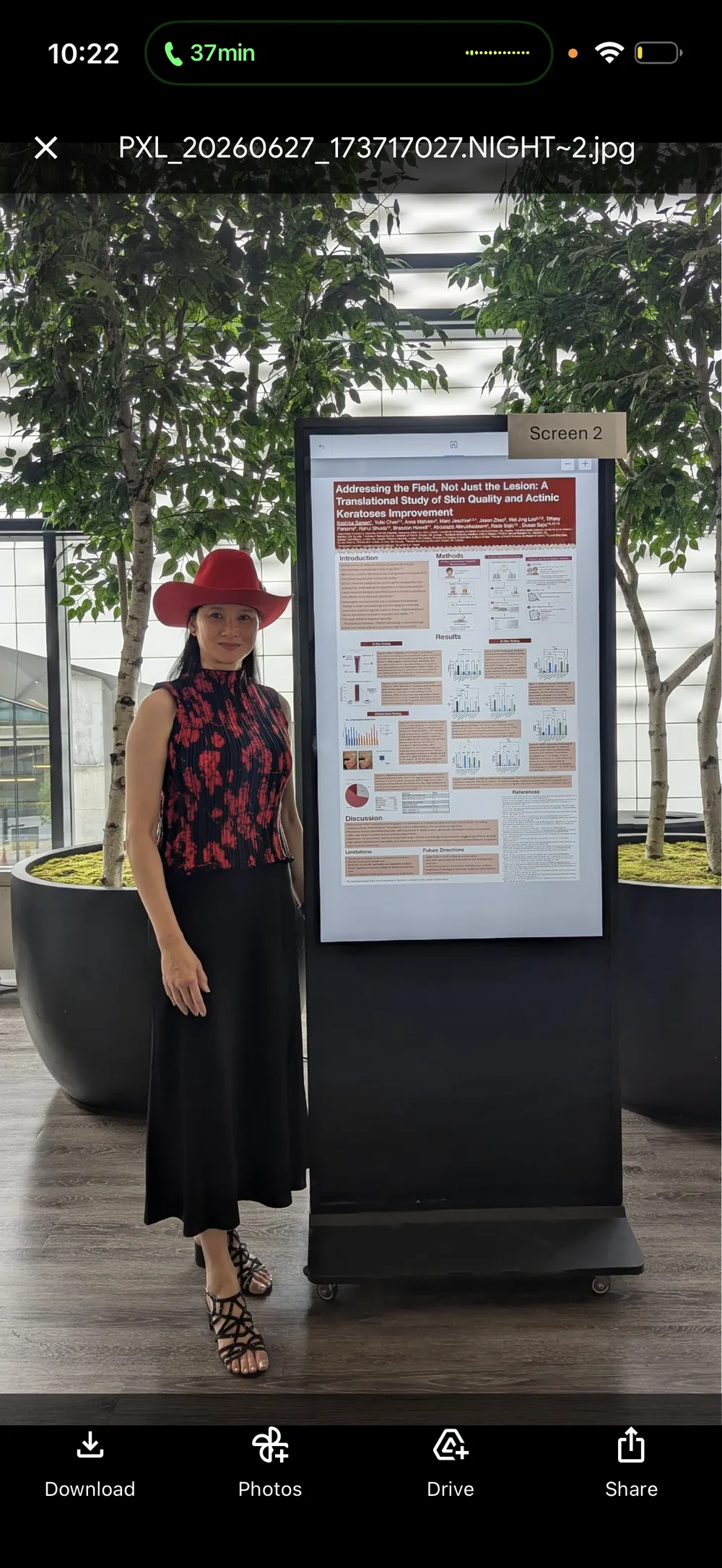 Published GMA formulation clinical research poster: skin quality, photodamage and actinic keratosis endpoints