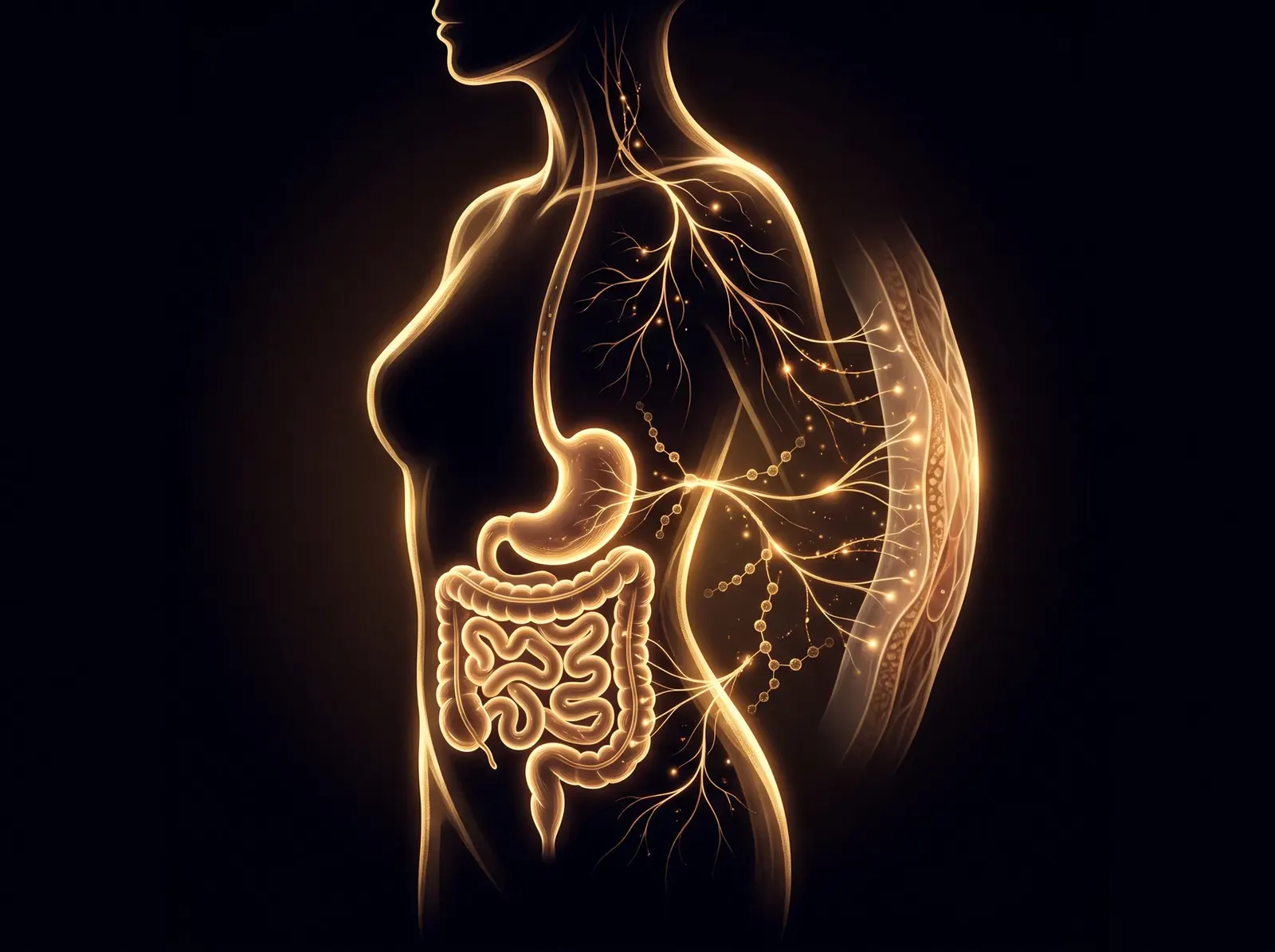 The gut-skin axis showing bidirectional communication between internal organs and skin