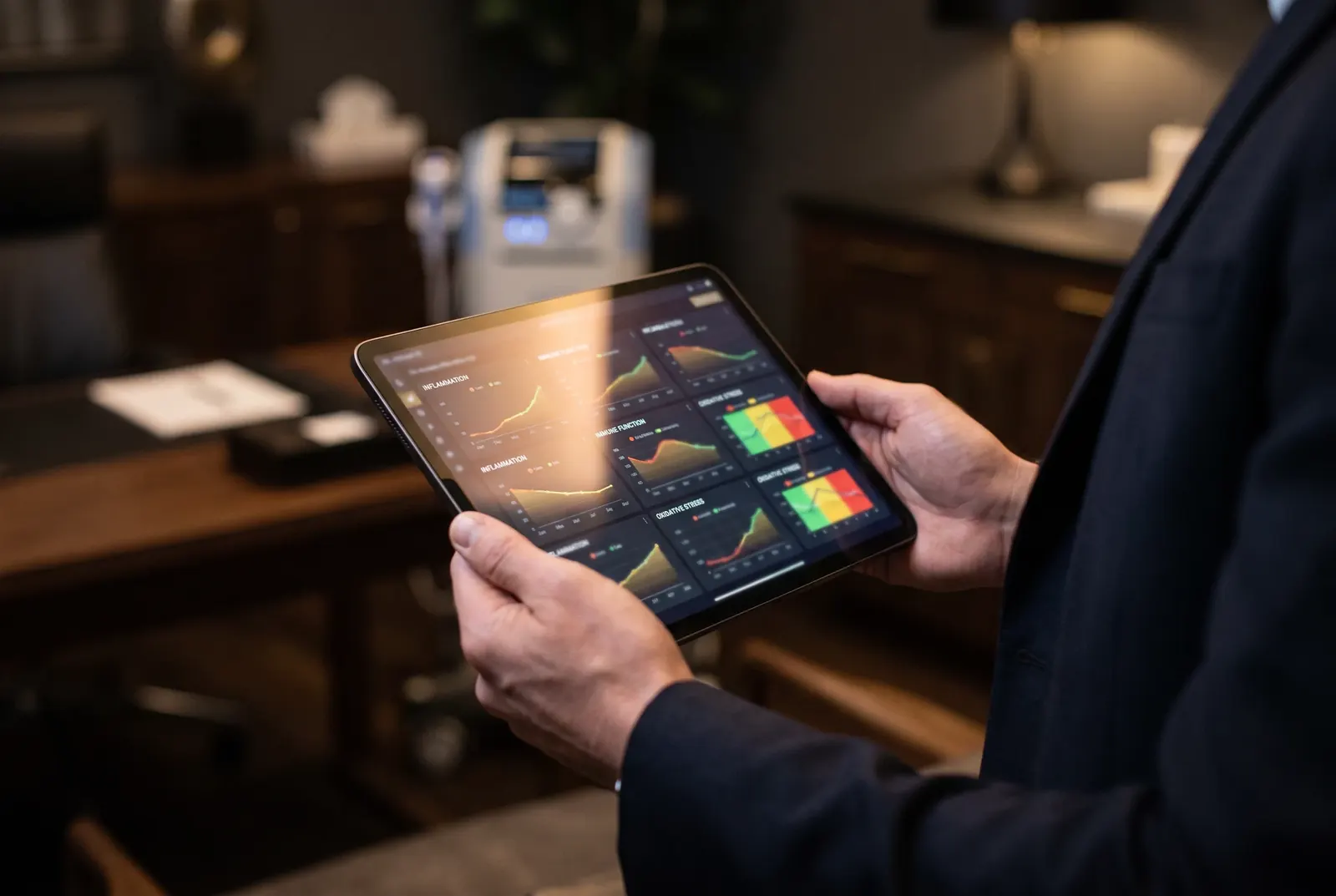 Advanced biomarker panel on tablet screen